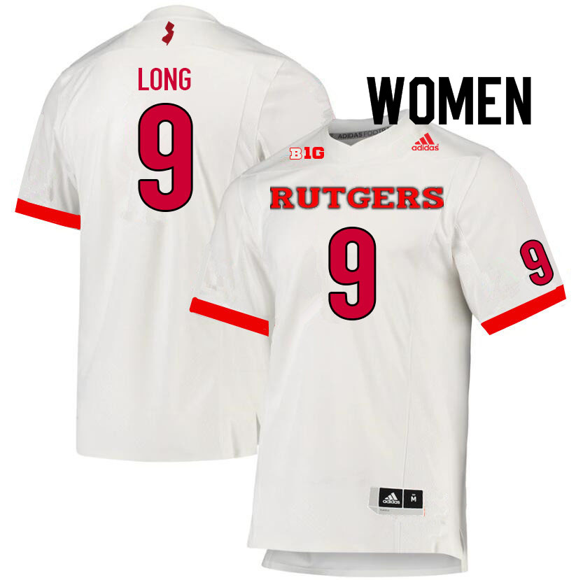 Women #9 Chris Long Rutgers Scarlet Knights College Football Jerseys Sale-White